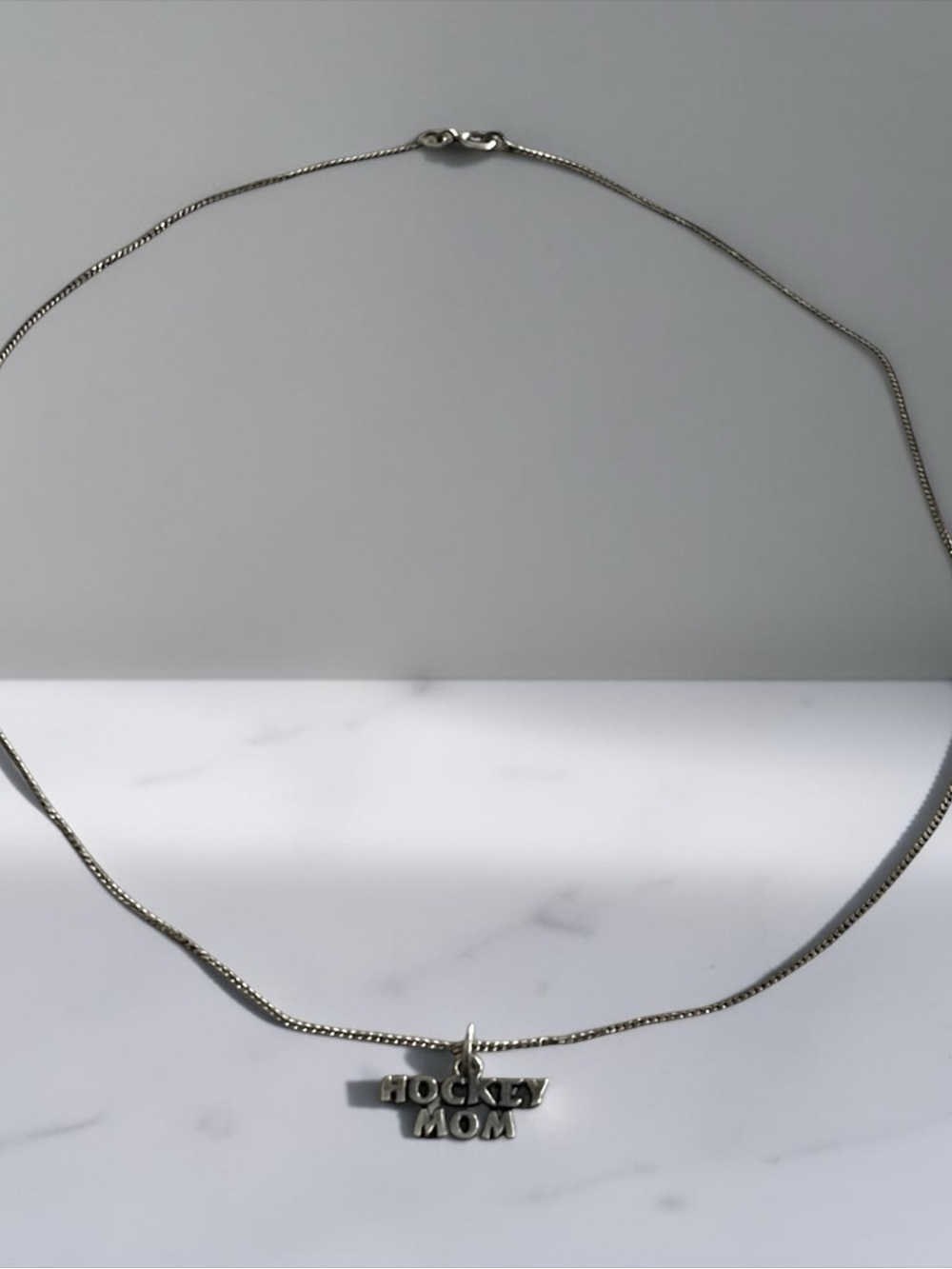 Hockey Mom Sterling Silver Pendant Necklace